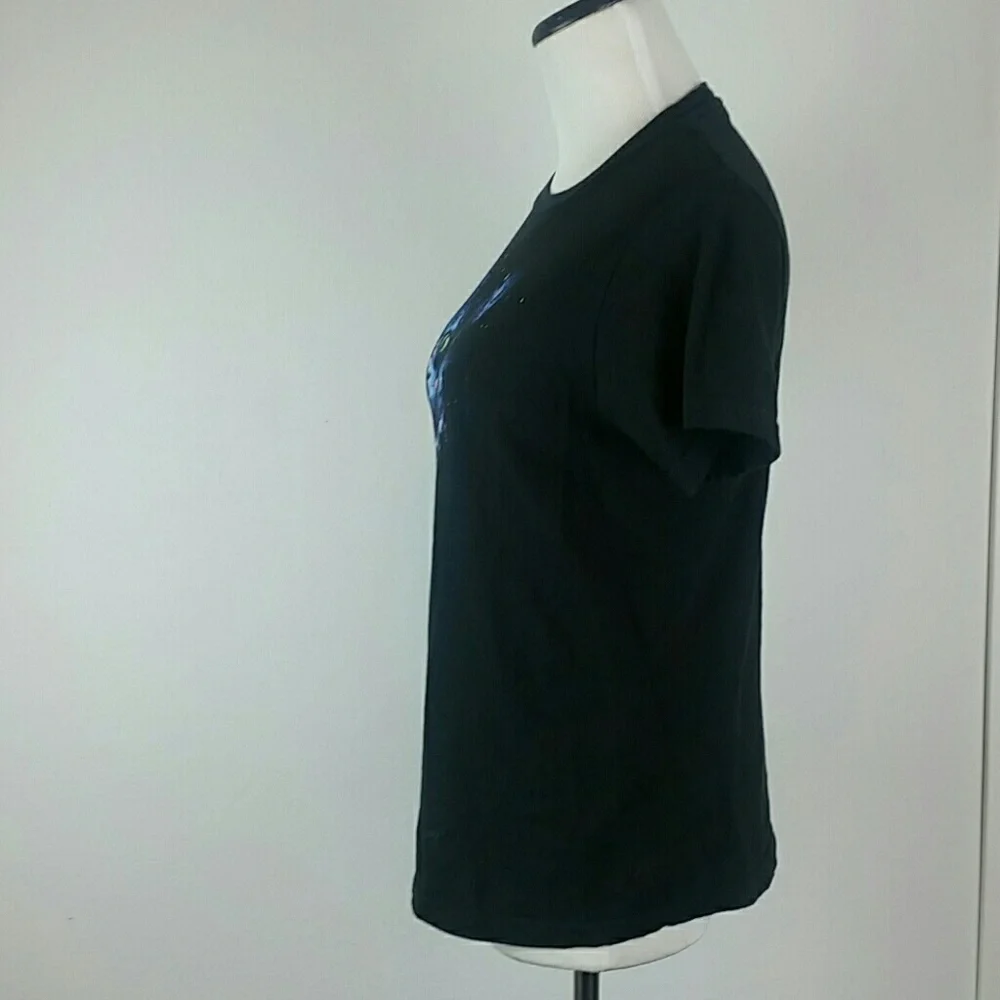 HYBRID l Black Tee Shirt Graphic Cat Image B2 - Picture 3 of 6